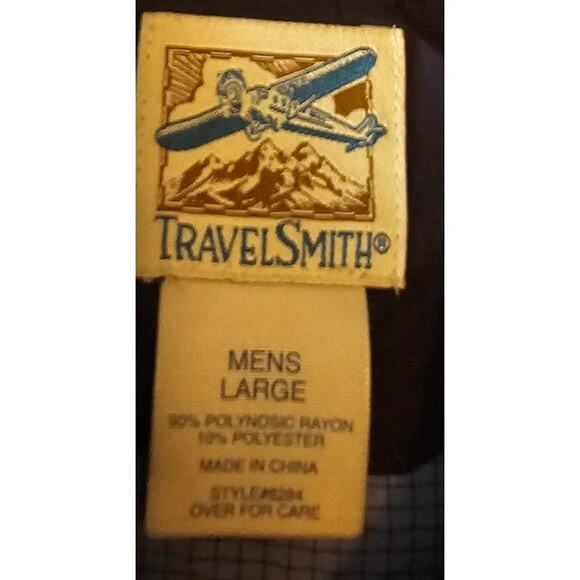 Travelsmith Men's sz L Button up, soft, business casual, blue - Picture 3 of 4